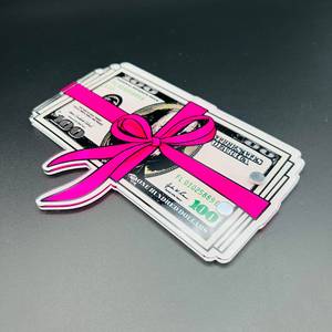 Custom Acrylic Dollar Bill Eyelash Tile Palette Clear 100 Dollar Stack Lash Extension <b>Holder</b> Pink Ribbon <b>Bow</b> Lash Tech Display - Product Image 5
