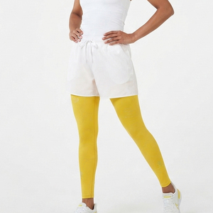 Leggings Largos para Mujer, Cintura Elástica, Pantalones Cortos Deportivos de Punto, Ropa de Yoga para Mujer, Leggings Interiores de Doble Capa - Product Image 1