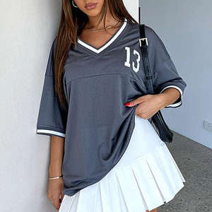 T-shirts en jersey à séchage rapide, coupe ample, avec impression en relief, pour le football, le baseball, le basketball, t-shirts en mesh - Product Image 4