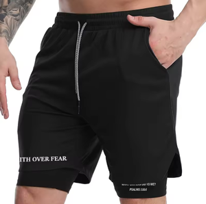 Pantalones cortos de entrenamiento 2 en 1 para hombre, pantalones cortos de gimnasio de secado rápido con bolsillo para teléfono y presilla para toalla - Product Image 5