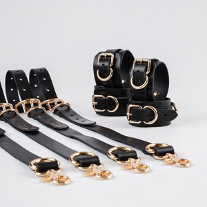 High Quality Genuine Leather Bed Restraints <b>Bondage</b> Straps Adjustable Ankle Cuffs Fetish Adult Supplies RTTS-0114 - Product Image 6