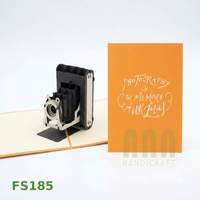 ANN HANDICRAFT Tarjetas de felicitación 3D pop-up hechas a mano, personalizadas con diseño de cámara, para amistad, agradecimiento, invitación, regalo, material de papel, Vietnam, 4 troqueles