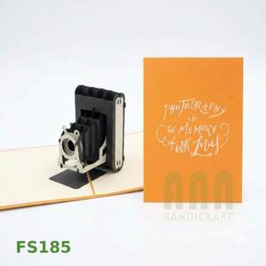 ANN HANDICRAFT Handmade 3D Pop-up Greeting Cards Custom <b>Camera</b> Friendship Thank You Invitation Gift Paper Material Vietnam 4 Die - Product Image 6