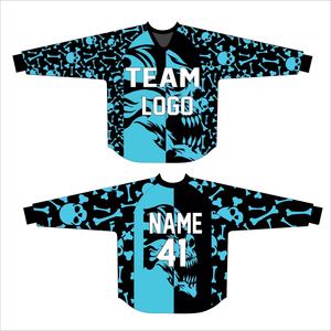 Camiseta de Paintball Personalizada con Diseño de Calavera – Uniforme de Equipo de Manga Larga con Sublimación Completa, Nombre y Número - Product Image 2