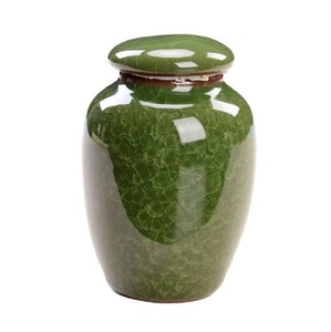 Urna Funeraria Metálica Verde con Recubrimiento de Laca, Tamaño Mediano, Artesanal, para Guardar Cenizas de Seres Queridos - Product Image 1