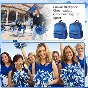 Cheerleading Backpack Custom Royal Blue Glitter <b>Mini</b> Sparkle <b>Black</b> Trim Mesh Pocket Squad <b>Bag</b> OEM - Product Image 4