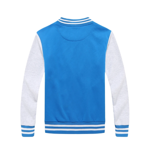 Men's Color Block Varsity Jacket Zip Up Bomber <b>Coat</b> Polyester Cotton Winter Casual College Streetwear - Product Image 2