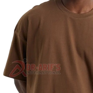 Heavyweight 100% Cotton Knitted Plus Size Men's T-Shirt Custom Design Print Oversized High Quality Plain Heat-<b>Transfer</b> - Product Image 3