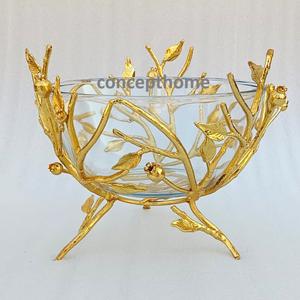 Support de service à fruits en laiton de qualité exceptionnelle, design feuille, taille personnalisée, fabrication artisanale, livraison gratuite - Product Image 1