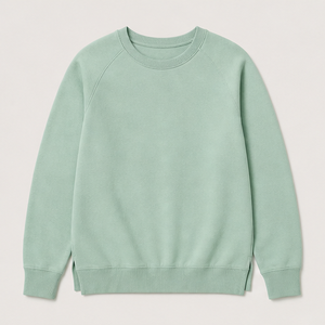 Sudadera Personalizada Verde Menta para Hombre, Corte Relajado, Cuello Redondo, Tejido Acordonado Compacto, Algodón Orgánico MCRW-0031 - Product Image 1