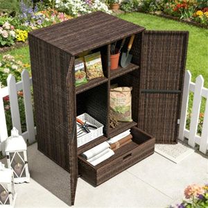 Armadio/Mobiletto da Esterno Marrone Misto con Ripiani per Capannoni e Necessità di Stoccaggio - Product Image 1