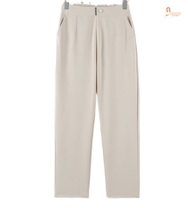 Women's Comfortable Elastic Trousers Pants Casual Autumn Regular Solid 100% Cotton Canvas Suit - Product Image 5