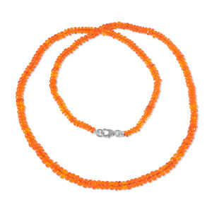 Collar de Ópalo de Fuego Naranja con Cuentas, Cierre de Plata Esterlina, Collar de Cristal Curativo, Regalo para Ella, Gargantilla de Piedra Preciosa Naranja - Product Image 6