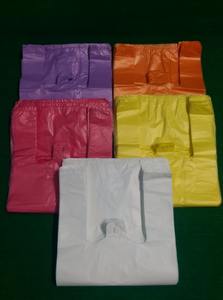 Sac de courses personnalisé recyclable avec impression en gravure pour utilisation en supermarché, matériau HDPE, poignée en forme de gilet - Product Image 4