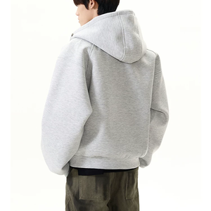 Sweat-shirt à capuche zippé surdimensionné pour homme de qualité supérieure, vêtements de sport élégants, tissu en molleton de coton lourd respirant - Product Image 4