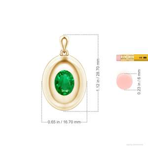 New Arrival Bold Punk Handmade <b>Pendant</b> 14K Gold Oval Cut Natural 12*10MM 4.51Ct Green <b>Emerald</b> Men’s Medallion <b>Pendant</b> With Chain - Product Image 6