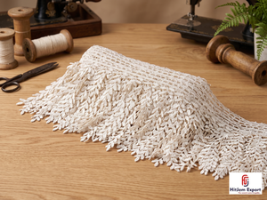 Fournisseur de tissu en dentelle à franges sur mesure, fabricant de garnitures en dentelle cils pour robes de mariée, textile de mode africaine - Product Image 5