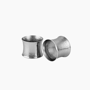 <b>Silver</b> Hammered Iron <b>Napkin</b> Ring Holder Handmade Serviette Ring for Wedding Party Table Decor - Product Image 2