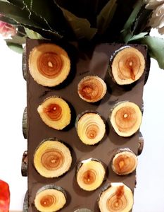 Handcrafted Handmade Wooden <b>Log</b> Slice Rustic Vintage Square Tabletop Vase Flower <b>Holder</b> Decorative Bud Vase for Home Decor - Product Image 3
