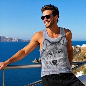 Débardeur Homme Personnalisé à Col Rond avec Impression Réaliste, Motif Animalier, Décontracté, Sans Manches, Entièrement Imprimé, Style Nature et Plein Air - Product Image 2