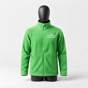 Veste polaire à capuche zippée intégrale pour homme adulte, à manches longues, avec logo personnalisé sur le devant, col montant, pour l'hiver, tendance mode - Product Image 1