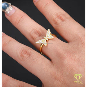 Moissanite Butterfly <b>Ring</b> 925 Sterling <b>Silver</b> Luxury Fashion Jewelry Custom <b>Statement</b> <b>Ring</b> for Women Gift Manufacturer - Product Image 3