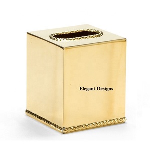 Fournisseur grossiste de boîtes à mouchoirs en métal, couleur personnalisée, support de table, luxe, durable, écologique, haute qualité - Product Image 5