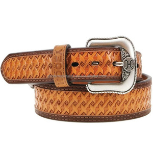 Cinturón de herramientas de cuero occidental para hombres y mujeres, diseño de tejido de cesta tallado a mano, cinturón de cuero mecanizado en relieve para unisex - Product Image 4