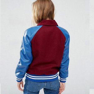 Custom Winter Luxury Women's Cropped College Jacket Chenille Embroidery Letterman Wool <b>Quilted</b> Cotton Varsity Stylish Breathable - Product Image 2