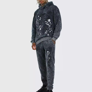 Conjunto Deportivo de Alta Calidad para Hombre, Otoño Invierno, Dos Piezas, Sudadera con Capucha y Pantalones, Chándal Personalizado de Forro Polar - Product Image 1