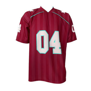 Men Blue Striped Number Print Football Jersey V Neck Short Sleeve Oversized <b>Soccer</b> Shirt Custom Wholesale Streetwear T Shirt - Product Image 3