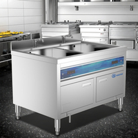 Lave-vaisselle commercial à ultrasons en acier inoxydable 304 pour le lavage alimentaire, économique