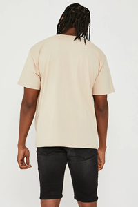 Men's Cream Color 100% Cotton Regular Fit <b>Short</b> <b>Sleeve</b> Solid Casual T-Shirt O-Neck Jersey Custom Oversized Fashion T-Shirts - Product Image 5