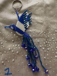 Bead Bird KeychainMexican Parrot Hummingbird <b>Key</b> Holder - Product Image 6