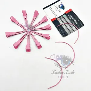Clips y aguja de tejido de pelo en forma de C en Color Rosa extensión de trama de pelo brasileño tipo de tejido hilo curvo herramientas de estilismo de costura