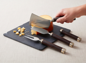 Set Of 3 Stainless Steel Cheese Knives With Classic Wooden Handles Elegant Kitchenware Perfect <b>For</b> Wedding And Dining Serving - Product Image 5