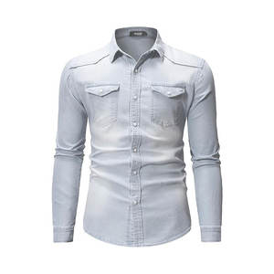 Chemises décontractées pour hommes à manches longues avec col rabattu personnalisé, chemises décontractées pour hommes à manches longues tendance, best-sellers - Product Image 1