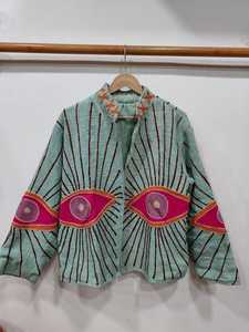 Chaqueta de algodón bordada Suzani del fabricante, ropa exterior étnica colorida, chaqueta étnica de algodón para fiestas, chaqueta bomber Suzani. - Product Image 3