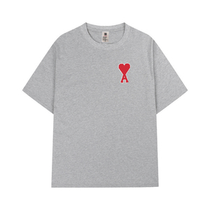 Chemise décontractée en flanelle noire pour homme, à double boutonnage, avec logo imprimé cœur rouge, manches courtes, été, ODM, 100 % grandes tailles - Product Image 4