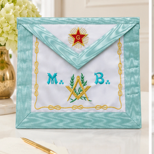 French Rite Apron Custom Hand Embroidered Masonic Regalia Luxury Ceremonial Apron Supplier Bulk Wholesale Pakistan - Product Image 3