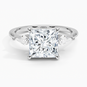 Bague BOJ 0116 Coupe Princesse en Argent 925 Luxe Cometa, Bague Solitaire à Trois Pierres, Diamant 2ct Couleur D VVS1 Moissanite Certifiée GRA - Product Image 1