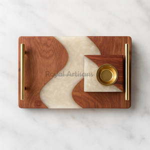 Quemador de epoxi Bakhoor con bandeja de madera Regalo de Ramadán y obsequios - Product Image 1