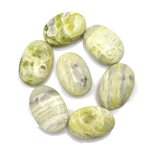 High Quality Serpentine Palm Stone Natural Stone Healing Gemstone <b>Pebble</b> Palm Carved Quartz Agate Crystal Palm <b>Stones</b> - Product Image 1