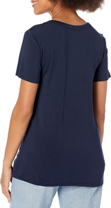 T-shirts en coton pour femmes de haute qualité, écologiques, couleur unie, col en V, décoration boutonnée, respirants, séchage rapide, été, manches courtes - Product Image 2