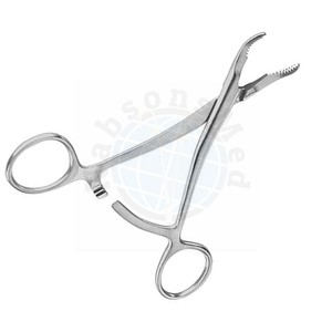 Pinzas de reducción ósea curvas escalonadas y puntiagudas NABSONS MED de 5.5 pulgadas, instrumento quirúrgico ortopédico manual de acero inoxidable - Product Image 3