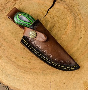 Cuchillo de Bushcraft de Hoja Fija EDC de Acero 12c27 Personalizado, Mango de Madera Pakka, Funda de Cuero, OEM, Hoja Entera, Cuchillo de Caza y Camping - Product Image 6