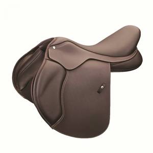 Silla de Montar Inglesa de Cuero Sintético Marrón para Caballos, para Salto Ecuestre, Entrenamiento y Equitación Profesional - Product Image 1
