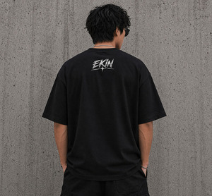 Camiseta de algodón estilo streetwear para hombre, cuello redondo, 240 g/m², peso pesado, estampada, tejida, oversize, talla grande, estilo americano vintage. - Product Image 4