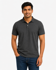 Chemise de golf à manches courtes unie avec boutons, chemises pour hommes de haute qualité, 100% coton - Product Image 1
