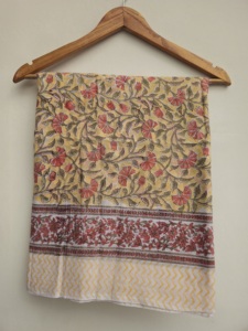 Paréo de plage fait main en coton imprimé au bloc indien, écharpe de plage en voile naturel pour l'été - Product Image 4